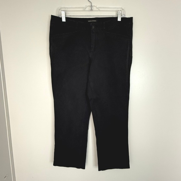 Banana Republic Pants - Banana Republic Pants Womens 10 Black Straight Leg Stretch Cotton Blend Trousers